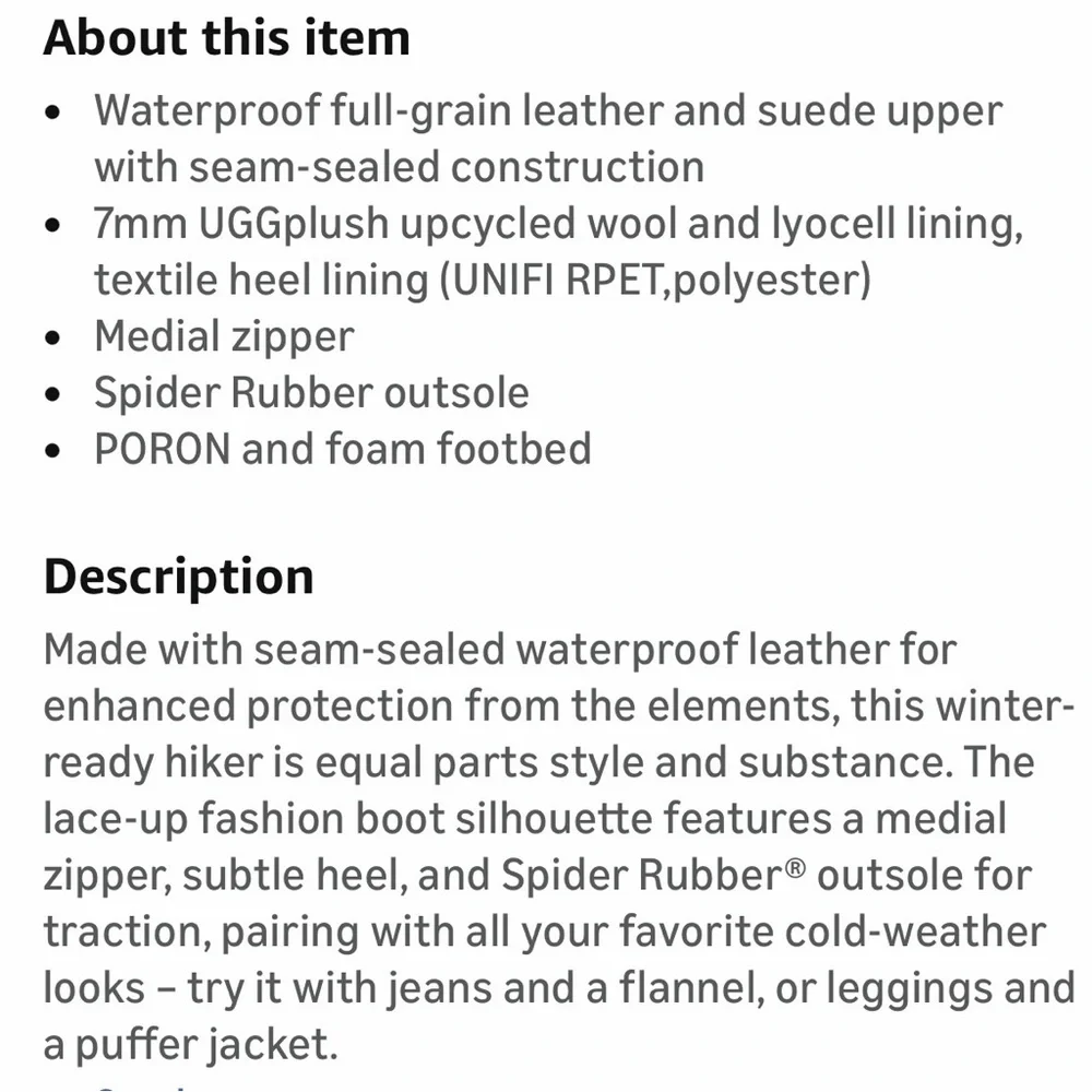 UGG Women's Hapsburg Hiker Boots size 7.5 - Picture 8 of 8